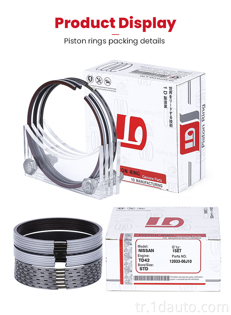 Nissan Motor TD42 için Motor Piston Halkası Engine Piston Ring for NISSAN Engine TD42